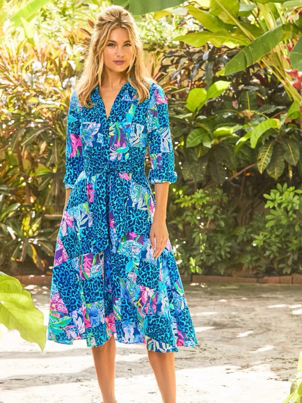 HTF Lilly Pulitzer Mira Shirt Dress in Lilly’s Pop Up Party Patch